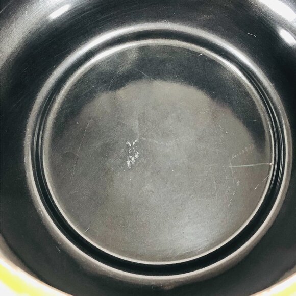 60s Olive Green Enamel Fondue Pot and Lid Midcentury Modern Sleek Cookware - Picture 6 of 10